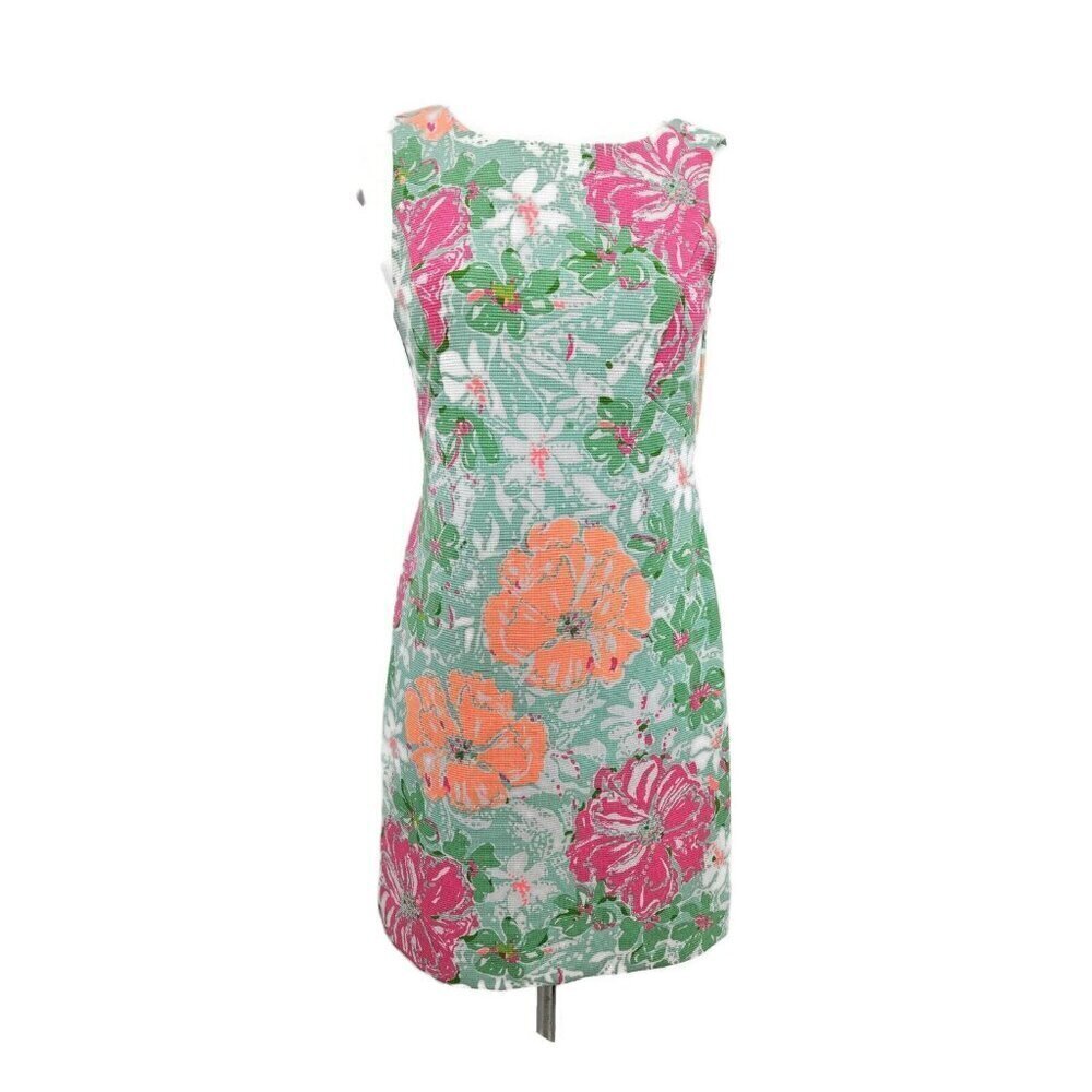 Lilly Pulitzer Eden Shift Dress Womens XS Floral 20372 Blue Beach Walk